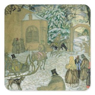 Illustraton for 'Dubrovsky', by Alexander Pushkin Square Sticker
