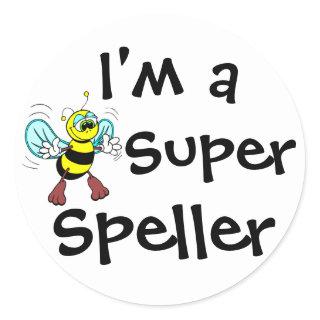 I'm A Super Speller Classic Round Sticker