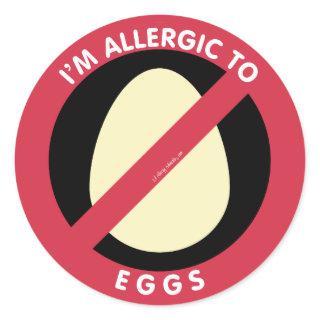 I'm Allergic To Eggs Food Allergy Symbol Kids Classic Round Sticker