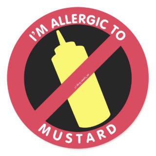 I'm Allergic To Mustard Kids Allergy Symbol Classic Round Sticker