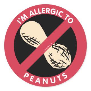 I'm Allergic To Peanuts Food Allergy Symbol Kids Classic Round Sticker