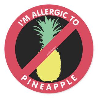 I'm Allergic To Pineapple Fruit Symbol Kids Classic Round Sticker