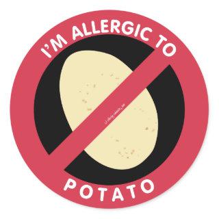I'm Allergic To Potato Allergy Symbol Kids Classic Round Sticker