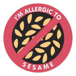 I'm Allergic To Sesame Seeds Allergy Symbol Kids Classic Round Sticker