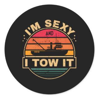 I'M And I Tow It Tugboat Captain Tug Boat Classic Round Sticker