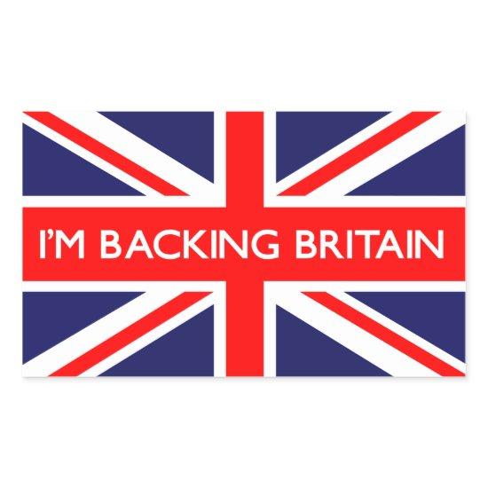 I'm Backing Britain On British Flag Rectangular Sticker
