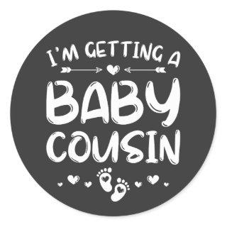 I'm Getting A Baby Cousin Gender Reveal Baby Classic Round Sticker