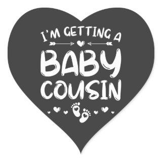 I'm Getting A Baby Cousin Gender Reveal Baby Heart Sticker