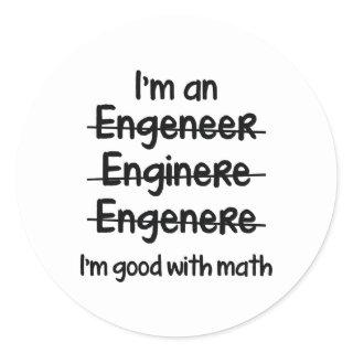 I'm Good With Math Classic Round Sticker
