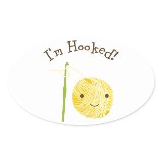 I'm Hooked! Oval Sticker