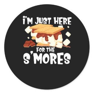 I'm Just Here For The Smores Campfire S'Mores Camp Classic Round Sticker
