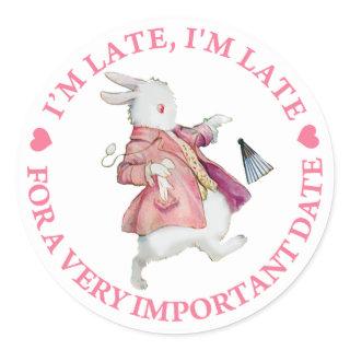 I'M LATE, I'M LATE CLASSIC ROUND STICKER