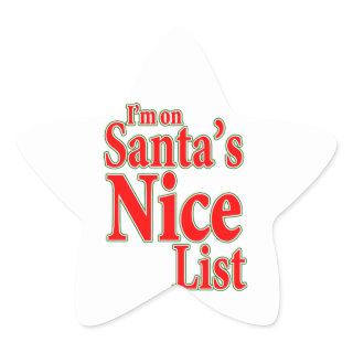 I'm on Santa's Nice List Star Sticker