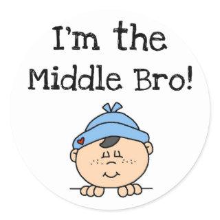 I'm the Middle Bro Tshirts and Gifts Classic Round Sticker
