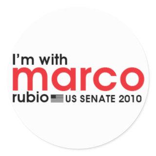 I'm with Marco Classic Round Sticker