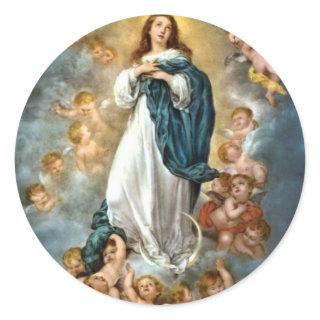 Immaculate Conception of Mary Classic Round Sticker