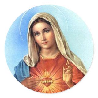 Immaculate Heart Mary Classic Round Sticker