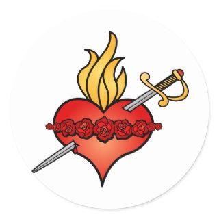 Immaculate Heart of Mary Icon Classic Round Sticker