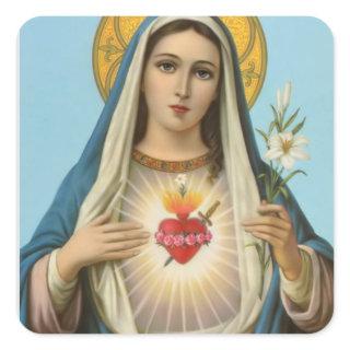 Immaculate Heart of Mary Our Lady religious image Square Sticker