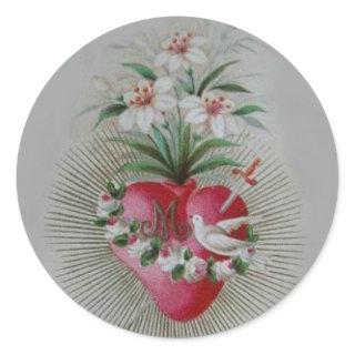 Immaculate Sorrowful  Heart of Virgin Mary Classic Round Sticker