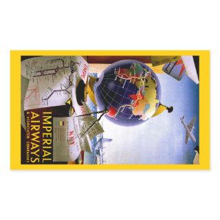 Imperial Airways Globe Rectangular Sticker