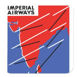 Imperial Airways ~ India Square Sticker