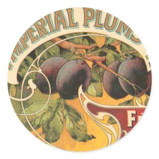 Imperial Plums Classic Round Sticker