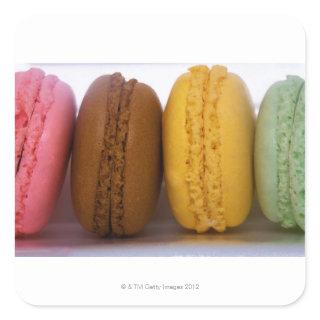 Imported gourmet French macarons (macaroons) Square Sticker