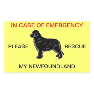 In Case of Emergency Newfoundland Dog Safety Rectangular Sticker