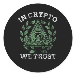 In Crypto We Trust Bitcoin Cryptocurrency Classic Round Sticker