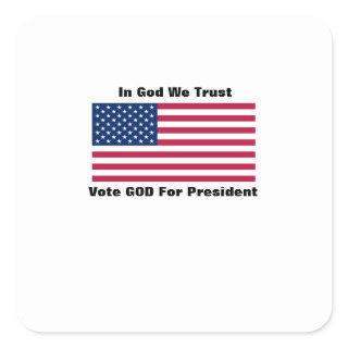 In God We Trust Square Sticker