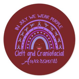 In July We Wear Purple Cleft and Craniofacial Classic Round Sticker