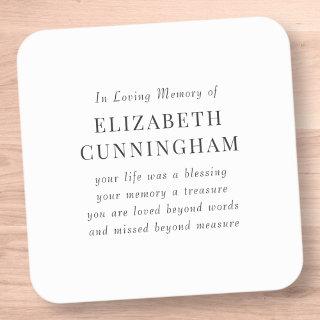 In Loving Memory Memorial Modern Simple Quote Square Sticker