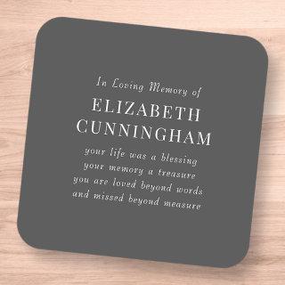 In Loving Memory Memorial Modern Simple Quote Square Sticker