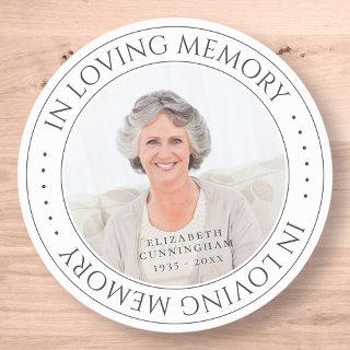 In Loving Memory Memorial Simple Elegant Photo Classic Round Sticker