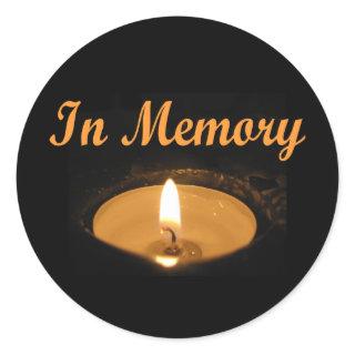 In Memory Candle Glow Classic Round Sticker