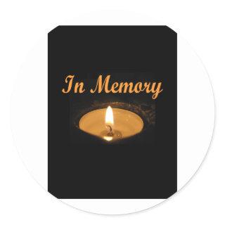 In Memory Candle Glow Classic Round Sticker