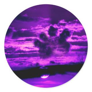 In Memory of a Pet, Pawprint Cloud  Classic Round Sticker