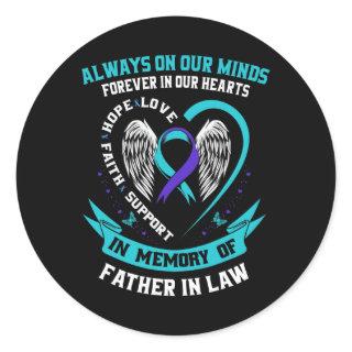 In Memory of my Father In Law Suicide Awareness Pr Classic Round Sticker