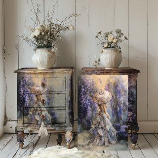 In the Wisteria, Full length Ethereal Portrait Art Tissue Paper