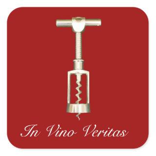 In Vino Veritas Corkscrew Stickers