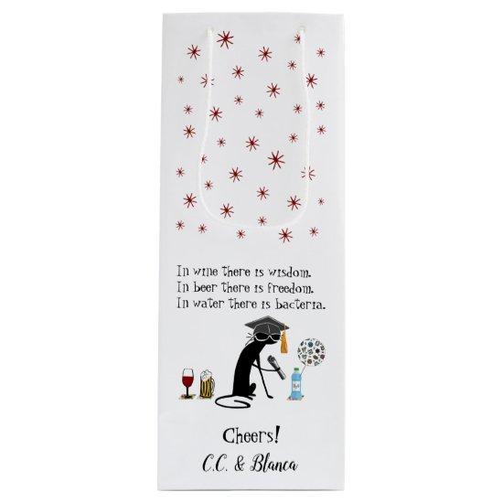 In Wine There Is Wisdom Funny Saying Wine Gift Bag