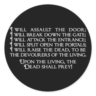 Inanna/Ishtar Entering Underworld Quote Classic Round Sticker