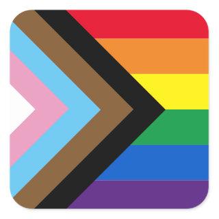Inclusive rainbow Lgbtq gay diversity flag Square Sticker