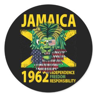 Independence Day Idea For Kids &amp; Jamaican Flag Classic Round Sticker