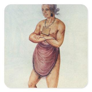 Indian Elder or Chief Square Sticker