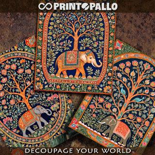 Indian tapestry with life tree and elephant -   sheets