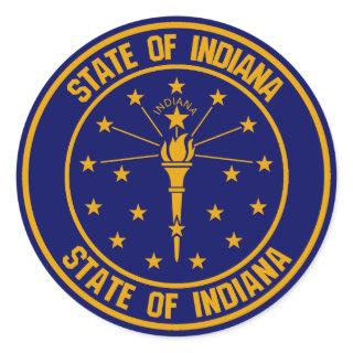Indiana Round Emblem Classic Round Sticker