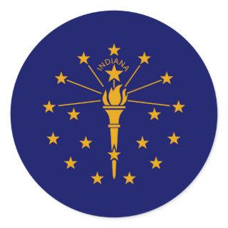 Indiana State Flag Design Classic Round Sticker