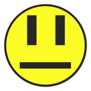 Indifferent face classic round sticker